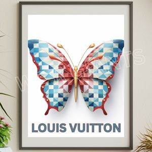 LOUIS VUITTON BUTTERFLY ART PRINT 11X14 FASHION ART VUITTON ART